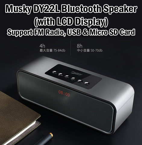 Musky DY22L Bluetooth Speaker Portable Wireless FM Radio SD Card
