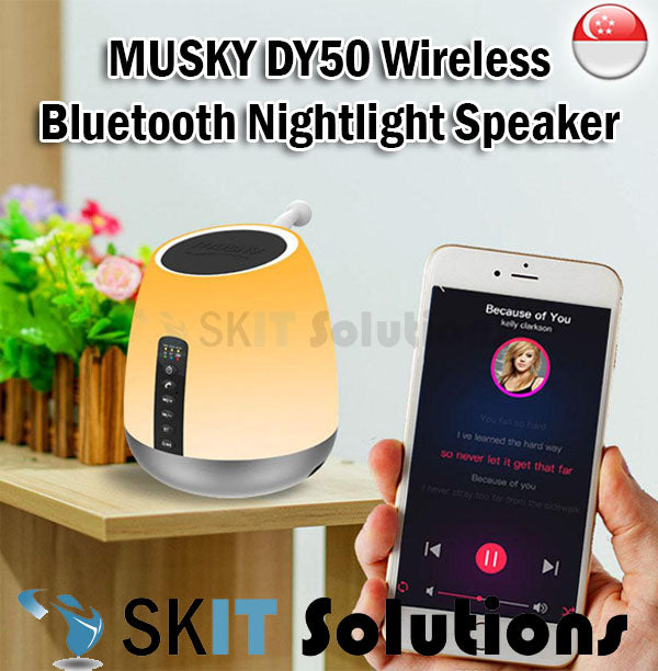 Musky DY50 Portable Wireless Bluetooth Nightlight Speaker FM Radio Sleep Timer Adjustable Brightness