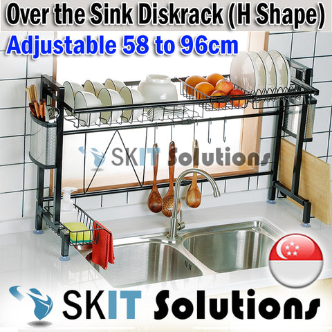 Stainless Steel Kitchen Over the Sink Dish Rack Dishrack (Shape H)