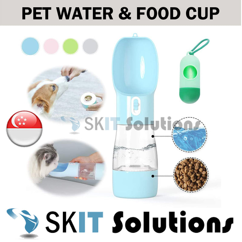 Pet Dog Cat Water Food Dispenser Drinking Bottle Cup Bowl