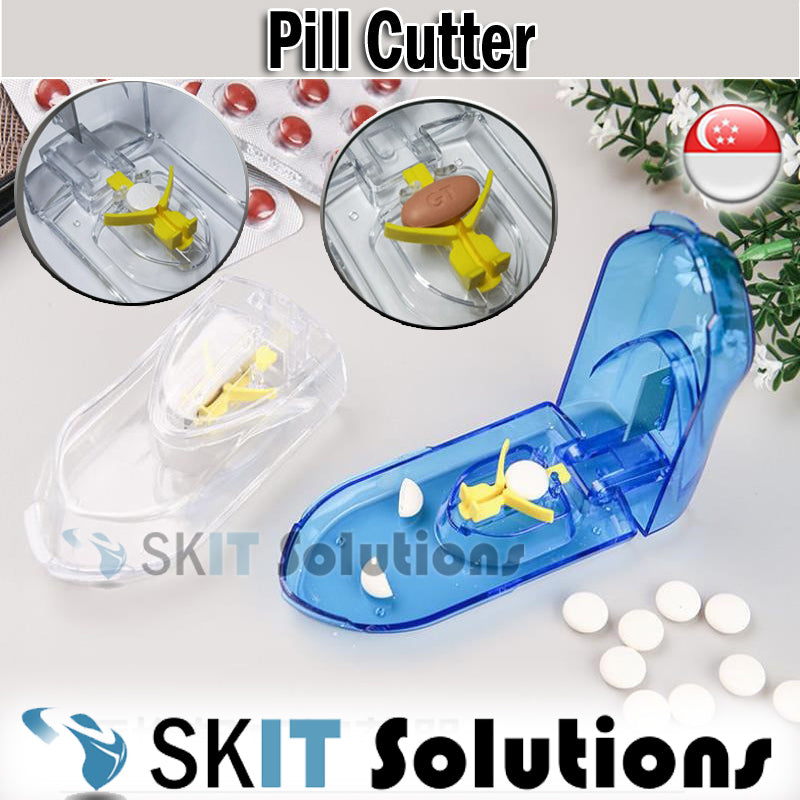 Tablet Pill Splitter Cutter Chopper Split Separate Cutting Cut Medicine Divider Storage Most Pills