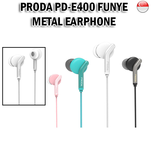 Proda Funye Metal Wired Earphone Earpiece Headphone PD-E400 HD Microphone Clearer Calls Music
