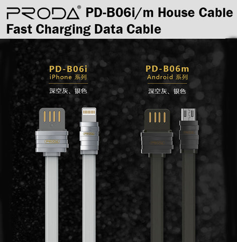 Proda PD-B06i/m House Fast Charging Data Cable Micro Lightning Android iPhone
