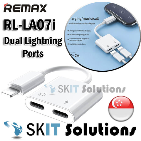 Remax RL-LA07i Dual Lightning Ports Audio Adapter Converter