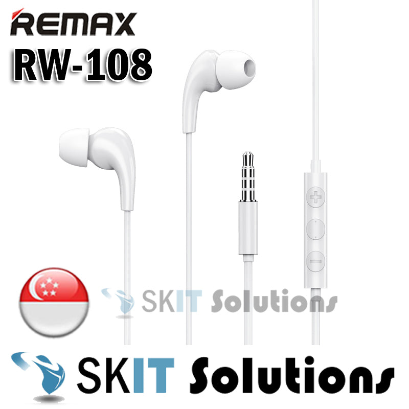 REMAX RW-108 Wired In-Ear Earphones Earpiece Headphone Headset
