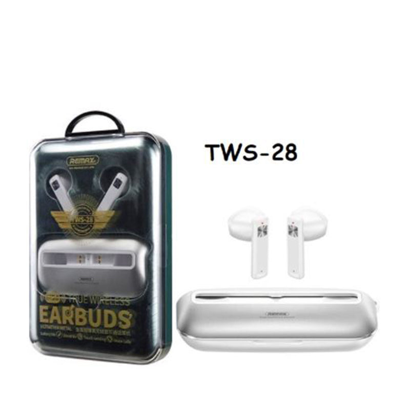 Remax TWS-28 True Wireless Earbuds Bluetooth Touch Ultrathin Metal Music Call Headset Earpiece Mic