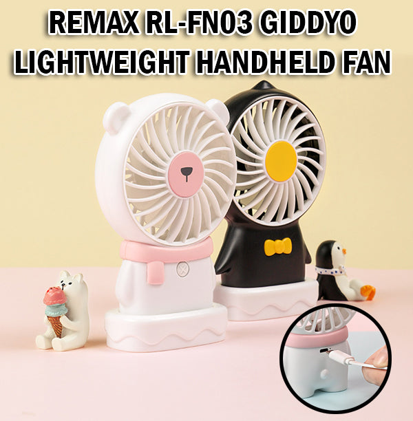 Remax Life Desktop Handheld Fan Portable Lightweight Light Travel RL-FN03 Giddyo Series