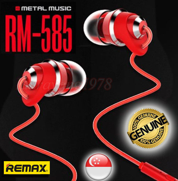 Remax RM-585 HD Metal Music In-Ear Earphone Headset Headphone with Mic