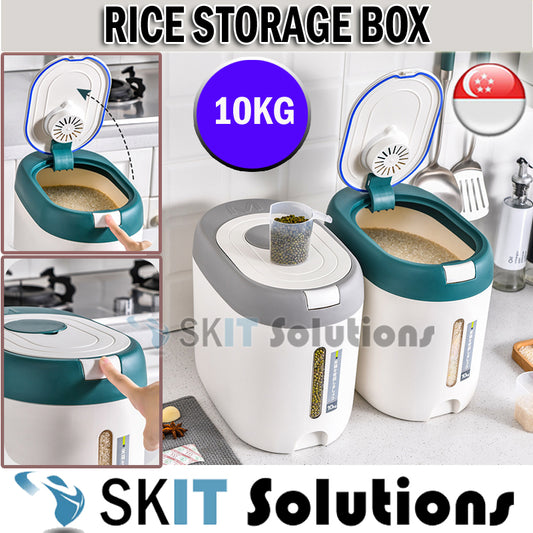 ★10KG Rice Storage Box Container★Kitchen Organiser Bucket Dry Food Goods Keeper Flour Beans Cereal★