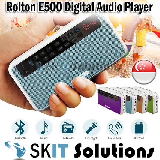 Rolton E500 Portable FM Radio Bluetooth Speaker Player Clock USB Lightweight Mini Handsfree Stereo