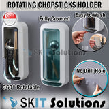 Rotating Kitchen Cutlery Organizer Chopsticks Box Holder Utensil Container Storage Drainer Stand