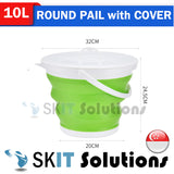 3L/5L/10L Foldable Water Pail+Cover★Collapsible Outdoor Bucket Barrel TUB Car Washing Fishing Camping