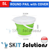 3L/5L/10L Foldable Water Pail+Cover★Collapsible Outdoor Bucket Barrel TUB Car Washing Fishing Camping