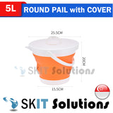 3L/5L/10L Foldable Water Pail+Cover★Collapsible Outdoor Bucket Barrel TUB Car Washing Fishing Camping