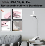 Remax F26 Fentrain Rechargeable Clip-on Fan Standalone Table Flexible Gooseneck