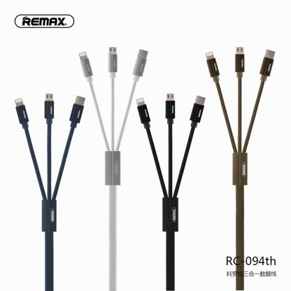 Remax RC-094th Kerolla 3in1 Charging Cable Lightning Micro Type C iPhone Samsung