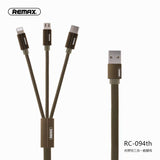 Remax RC-094th Kerolla 3in1 Charging Cable Lightning Micro Type C iPhone Samsung