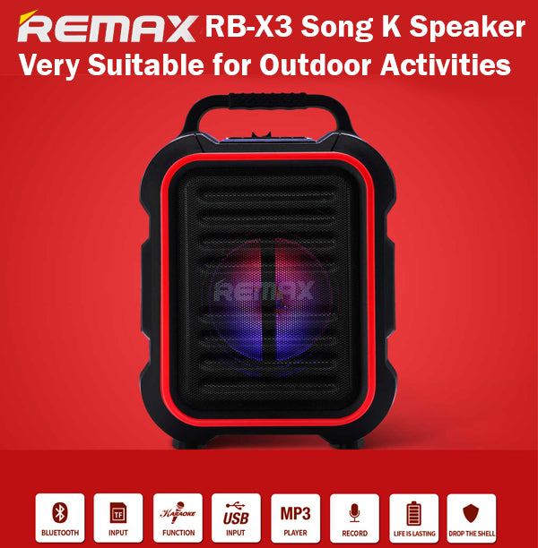 Remax RB-X3 Song Karaoke Outdoor Speaker Bluetooth SD Card Lifelasting Battery