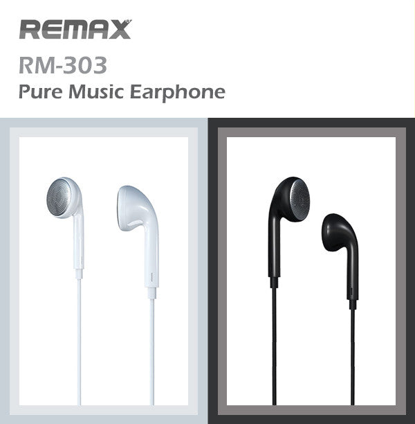 Remax RM-303 Pure Music Stereo Earphone Earpiece with Microphone Apple Samsung