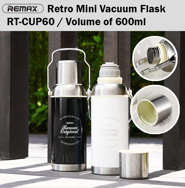 Remax RT-CUP60 Retro Mini Vacuum Flask Stainless Steel Water Bottle Tumbler Tea
