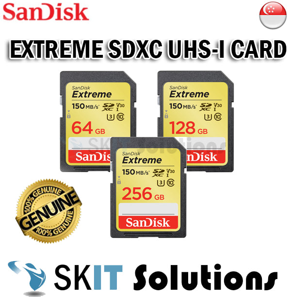 SanDisk Extreme SDXC UHS-I SD Card Memory Storage Class 10 90MB/S 150MB/S★ 32GB 64GB 128GB 256GB