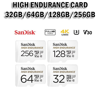 SanDisk High Endurance Memory Card 32GB 64GB 128GB 256GB Dash Cam Car Camera CCTV Video MicroSD 4K