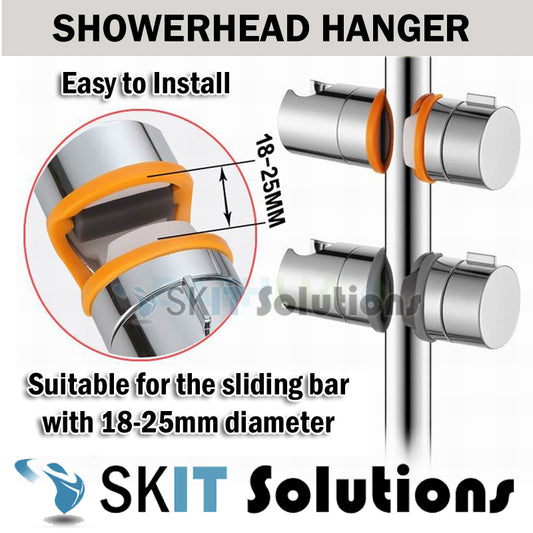 ★Adjustable Shower Head Slide Bar Holder Hanger Bracekt ShowerHead Clamp Bathroom★NO DRILL Required★