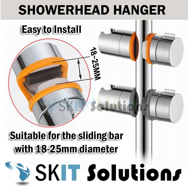 ★Adjustable Shower Head Slide Bar Holder Hanger Bracekt ShowerHead Clamp Bathroom★NO DRILL Required★