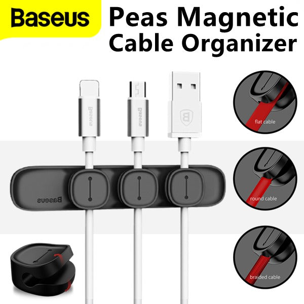 Baseus Peas Cable Clip Magnetic Desktop Cable Organizer Charger USB Home Office Car Laptop Holder
