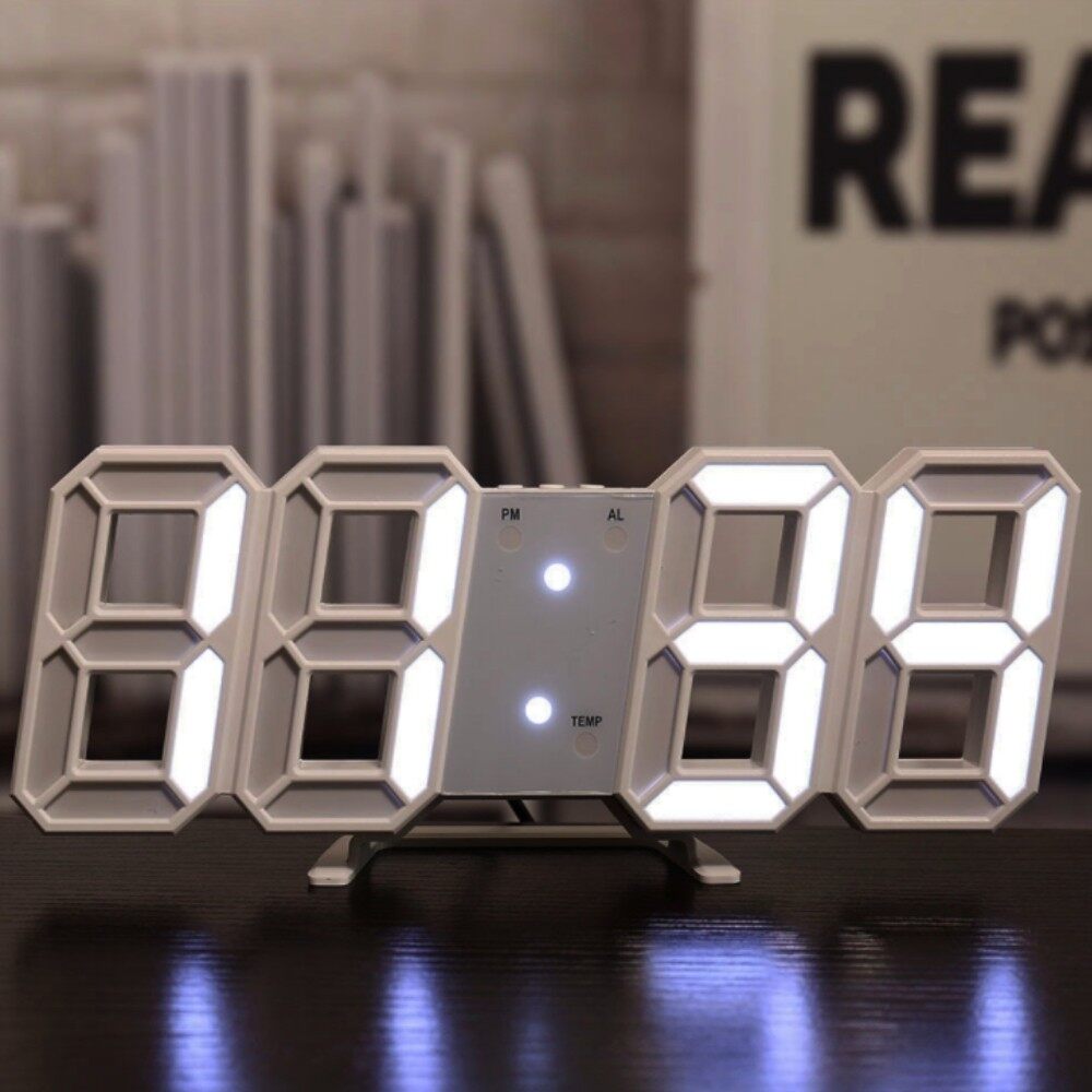 Korean 3D Numeric LED Modern Wall Desktop Table Clock