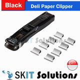 Deli Paper Clipper Fixer Stationery Refill Metal Stapler Paper Clip Document Binder Office Supplies