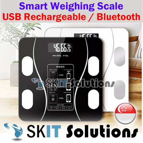 Rechargeable APP Bluetooth Digital Weighing Smart Weight Scale Body Fat Composition Machine Monitor 