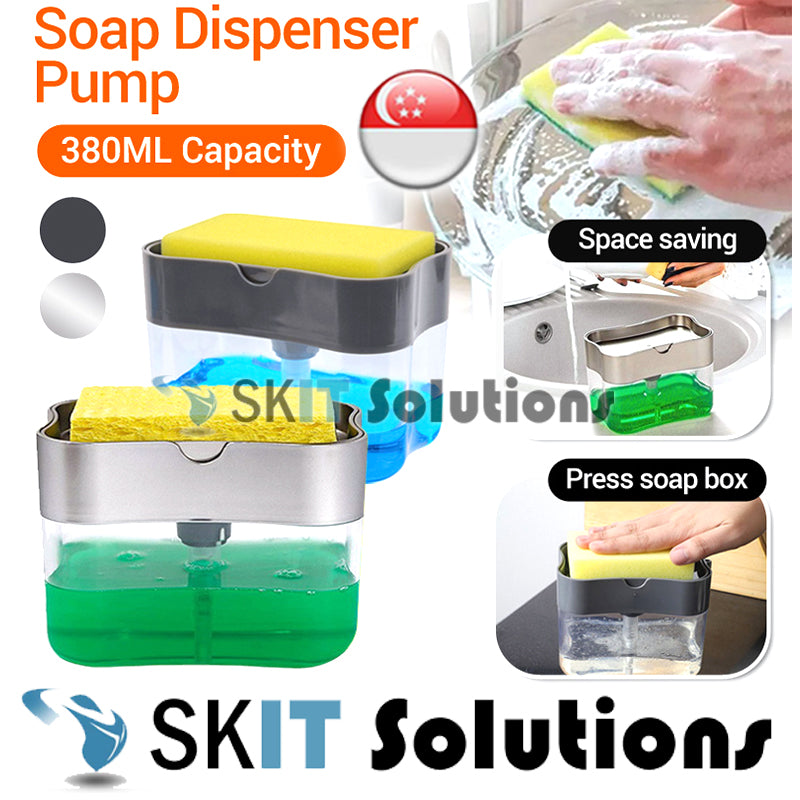 Soap Pump Dispenser Sponge Holder Toilet Washing Bathroom Hand Push ABS Kitchen Home Water Resistant