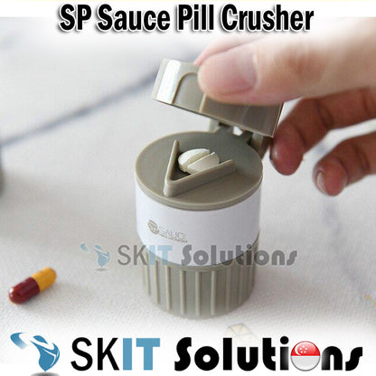 Pill Crusher Medicine Cutter Multifunction 4 in 1 Portable Case Organizer Tablet Grinder Container