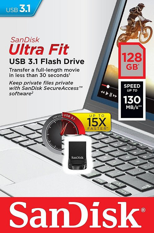 Sandisk Ultra Fit USB 3.1 Flash Drive 16GB 32GB 64 GB 128GB Thumb Drive