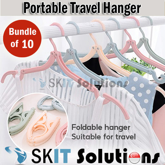 Foldable Travel Hanger Bundle Of 10 Non-slip Portable Clothes Towel Multifunction Closet Organizer