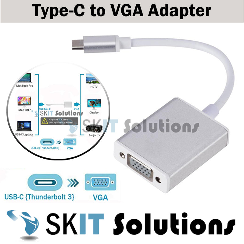 ★USB-C to VGA Adapter★USB 3.1 Type C (Thunderbolt 3) to VGA Converter for MacBook Pro, New MacBook, MacBook Air 2018, Dell XPS 13/15, Surface Book 2 and More