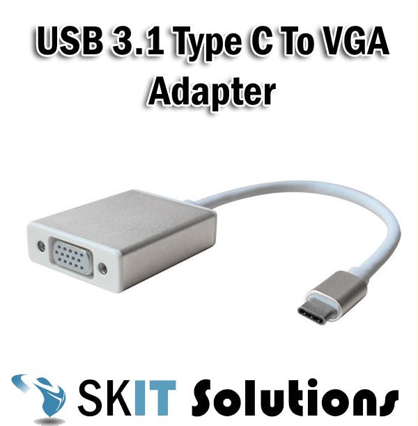 Aluminium USB 3.1 Type C To VGA Adapter Cable Connector Converter for MacBook Pro