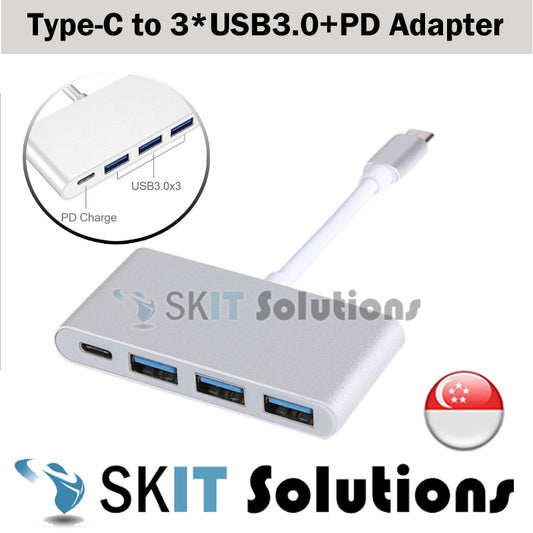 ★4-in-1 USB C Hub Adapter★Thunderbolt 3 USB-C with 3 USB 3.0 Port + 1 TYPE-C PD Charging Port for MacBook Pro 2019/Air 2020, XPS, Surface Go, iPad Pro 2020, and More Type C Devices