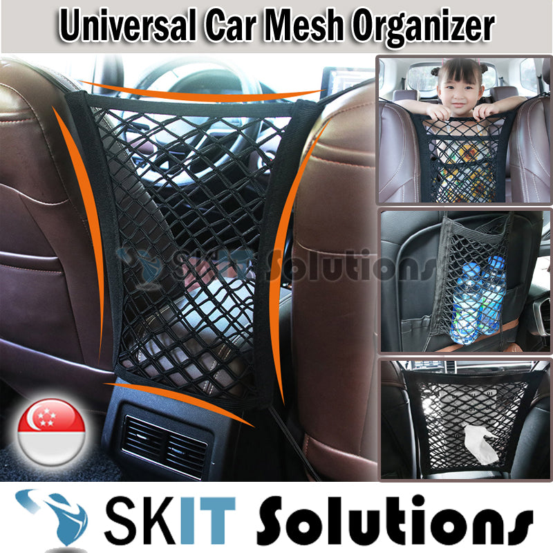 Universal Car Truck Storage Mesh Organizer Hooks Elastic Hanging Holder Pocket Net Seat Bag to Keep Tissue Box Water Bottle