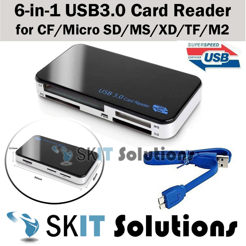 ★6IN1 USB 3.0 Multi Memory Card Reader Adapter for Compact Flash CF / Micro SD / MS / XD / TF / M2★