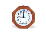 Wooden Octagon  Alarm Clock Silent Night Light No Ticking Backlight Snooze Clocks