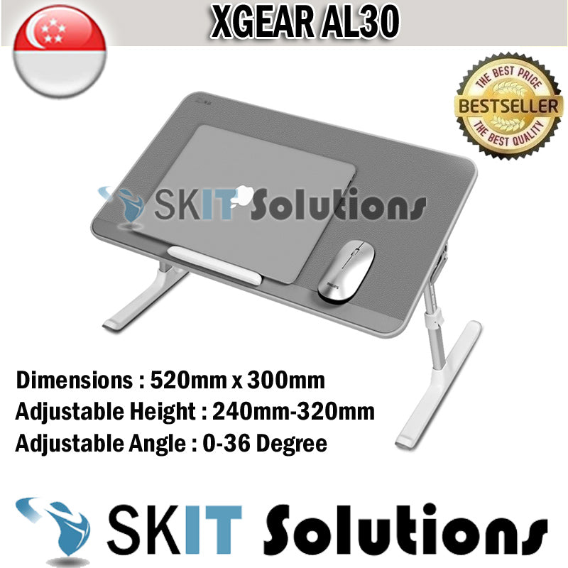 Xgear AL30 Foldable Portable Laptop Desk Table Adjustable Tray Bed Monitor Stand Holder