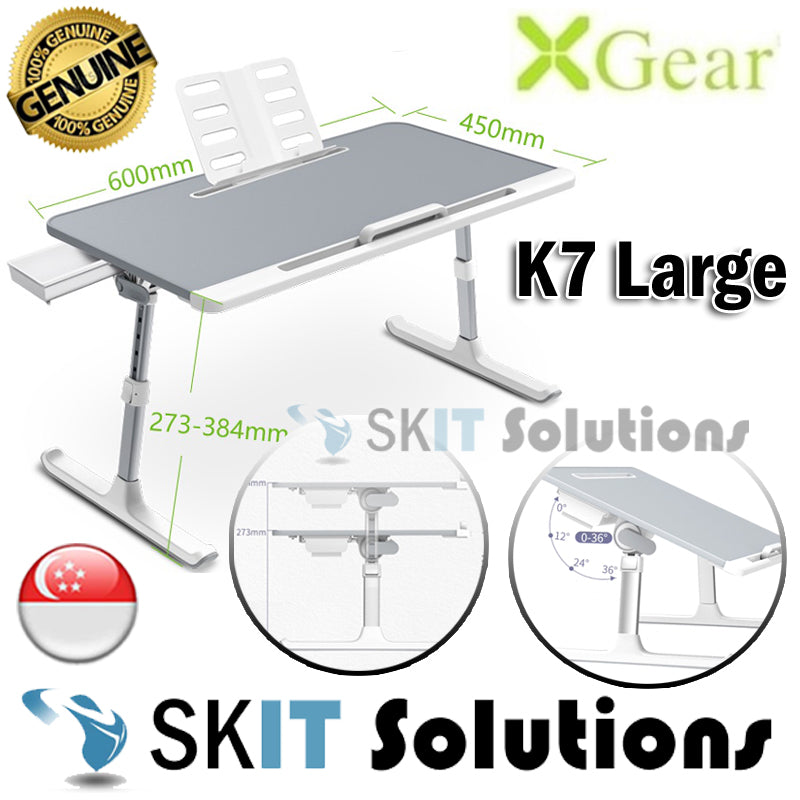 Xgear K7 Large Laptop Table with Adjustable Height and Angle★with Book Stand and Drawer★