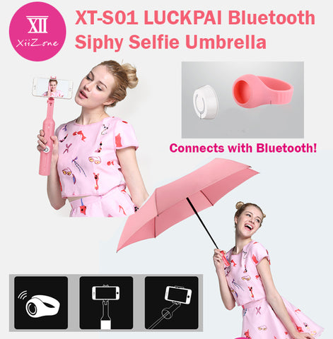 4 in 1 XiiZone XT-S01 Luckpai Umbrella and Bluetooth Selfie Stick Siphy Wireless