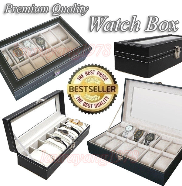 Premium PU Leather Watch Display Case